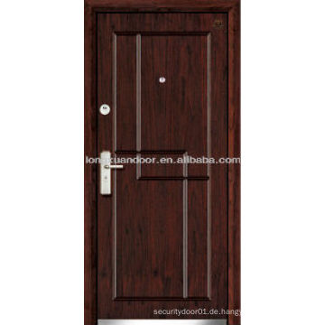 Einfaches Design Stahl Holz Tür mit Nussbaum Farbe